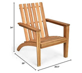 Fast Furnishings Acacia Wood Adirondack Lounge Chair Natural